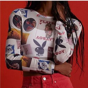NWT-Playboy X passing b-day mesh top